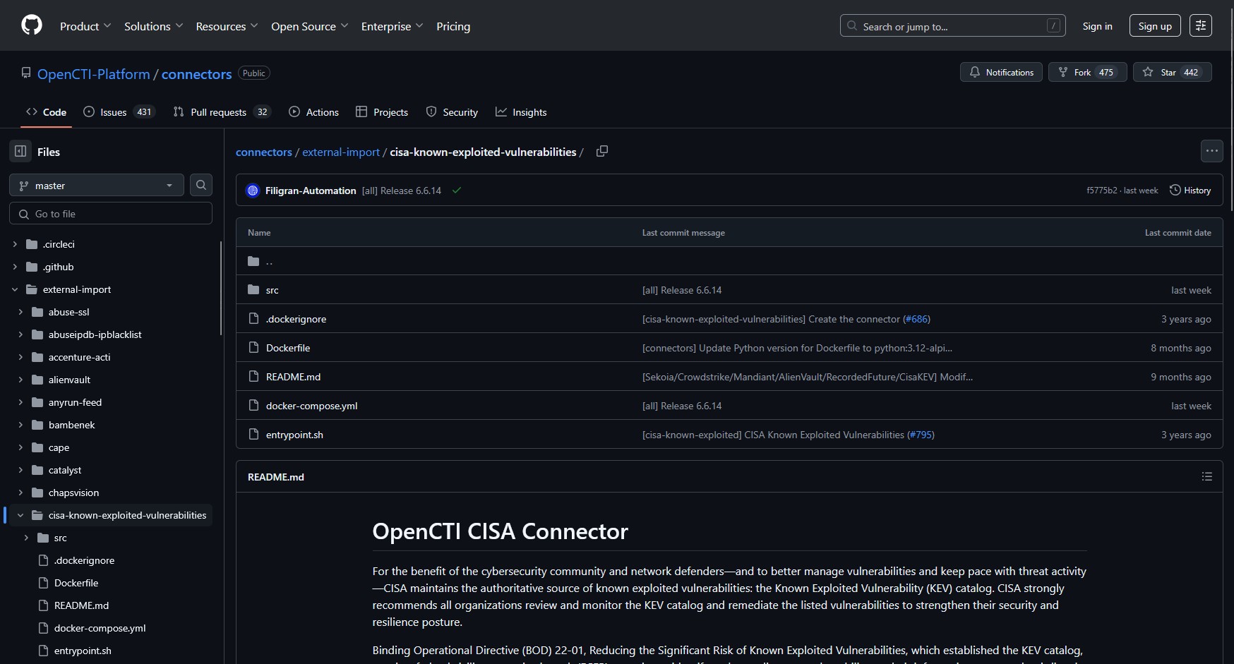 図. GitHubの該当コネクターのページ
