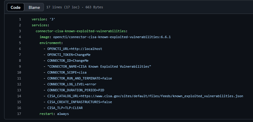 図. デフォルトのdocker-compose.yml